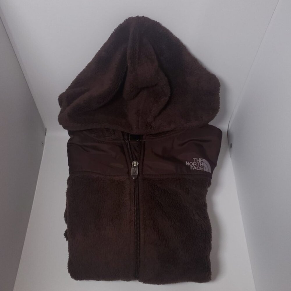 The North Face Fleece Brown Long-Sleeve Full-Zip Hooded Jacket Women's Small - Picture 5 of 12
